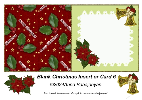 Blank Christmas Insert or Card 6