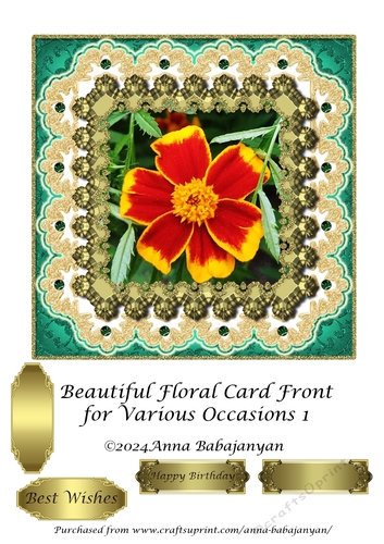 Beautiful Floral Card Front for Various Occasions 1