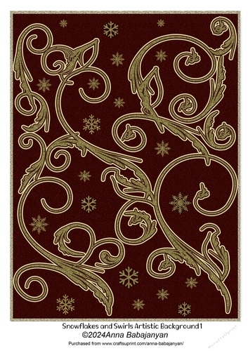 Snowflakes and Swirls Artistic Background 1