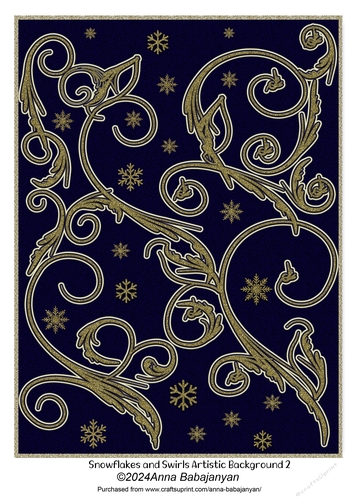 Snowflakes and Swirls Artistic Background 2