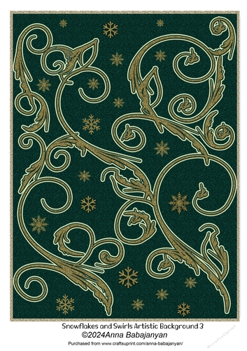 Snowflakes and Swirls Artistic Background 3