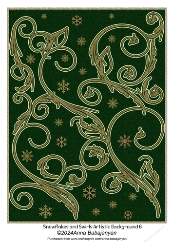 Snowflakes and Swirls Artistic Background 6