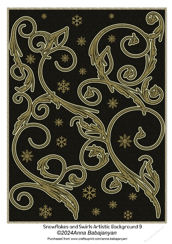 Snowflakes and Swirls Artistic Background 9