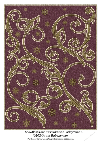 Snowflakes and Swirls Artistic Background 10