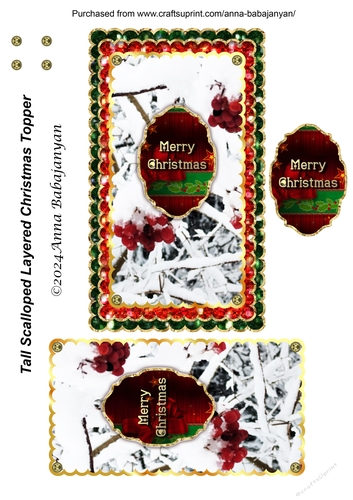 Tall Scalloped Layered Christmas Topper
