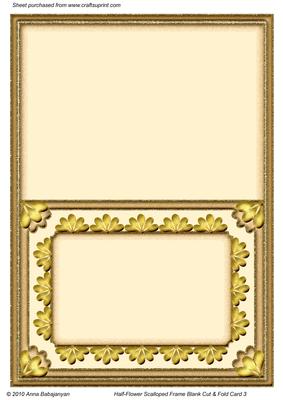 Half-flower Scalloped Frame Blank Cut & Fold Card 3