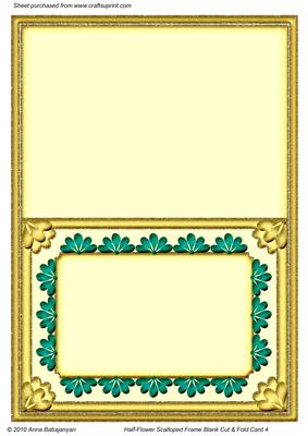 Half-flower Scalloped Frame Blank Cut & Fold Card 4