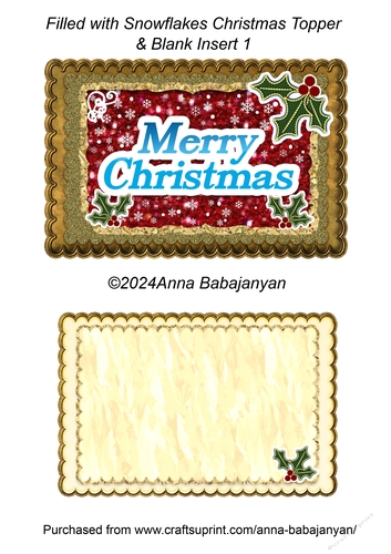 Filled with Snowflakes Christmas Topper & Blank Insert 1