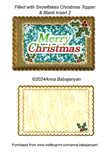 Filled with Snowflakes Christmas Topper & Blank Insert 2
