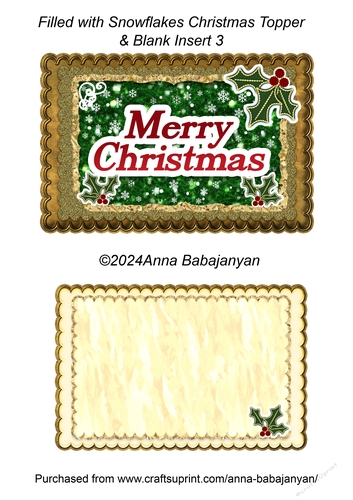 Filled with Snowflakes Christmas Topper & Blank Insert 3