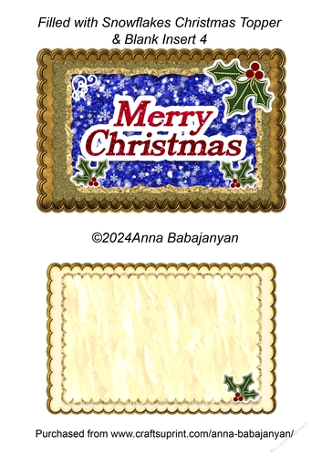 Filled with Snowflakes Christmas Topper & Blank Insert 4