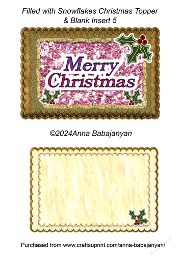 Filled with Snowflakes Christmas Topper & Blank Insert 5