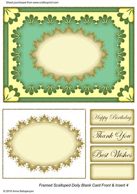 Framed Scalloped Doily Blank Card Front & Insert 4