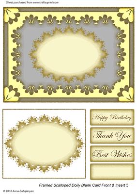 Framed Scalloped Doily Blank Card Front & Insert 5