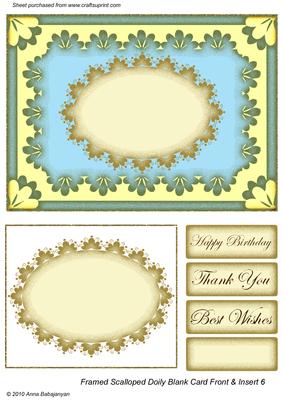 Framed Scalloped Doily Blank Card Front & Insert 6