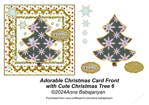 Adorable Christmas Card Front with Cute Christmas Tree 6
