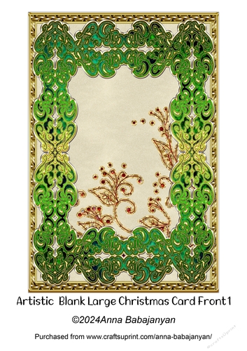 Artistic Blank Large Christmas Card Front 1