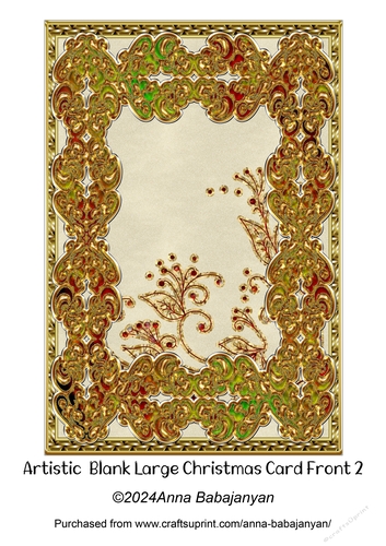 Artistic Blank Large Christmas Card Front 2
