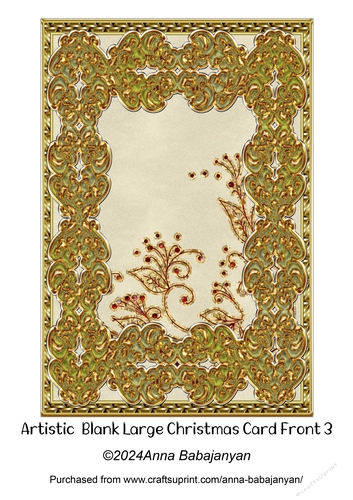Artistic Blank Large Christmas Card Front 3