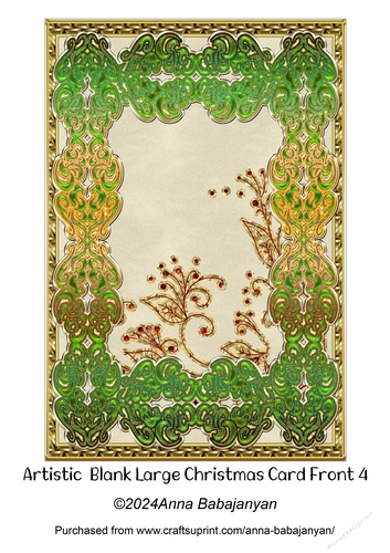 Artistic Blank Large Christmas Card Front 4
