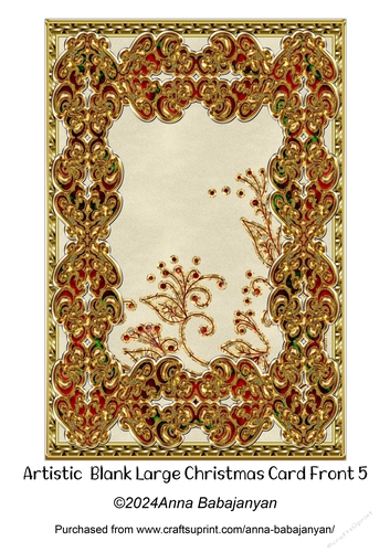 Artistic Blank Large Christmas Card Front 5