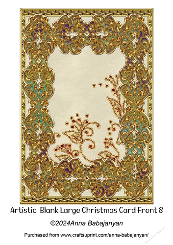 Artistic Blank Large Christmas Card Front 8