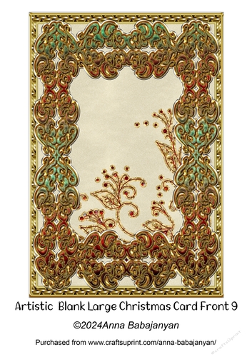 Artistic Blank Large Christmas Card Front 9