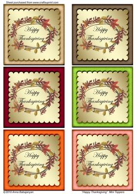 Happy Thanksgiving Mini Toppers