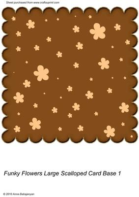 Funky Flowers Large Scalloped Card Base 1