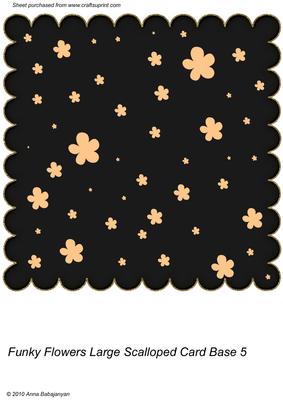Funky Flowers Large Scalloped Card Base 5