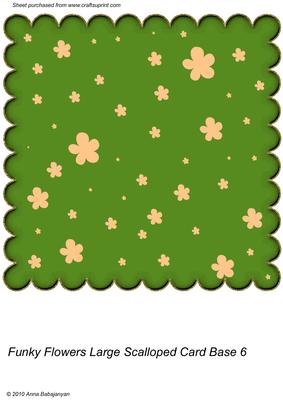 Funky Flowers Large Scalloped Card Base 6