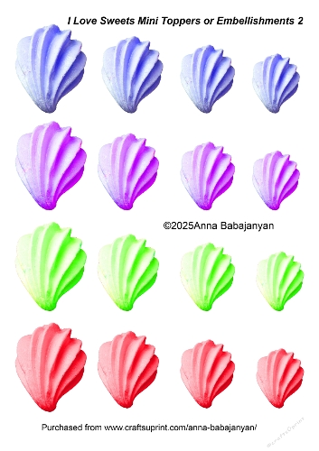 I Love Sweets Mini Toppers or Embellishments 2