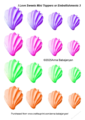 I Love Sweets Mini Toppers or Embellishments 3