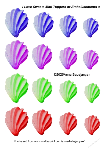 I Love Sweets Mini Toppers or Embellishments 4