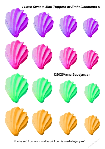 I Love Sweets Mini Toppers or Embellishments 5