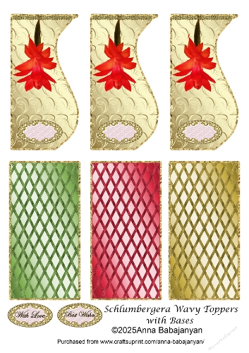 Schlumbergera Wavy Toppers with Bases
