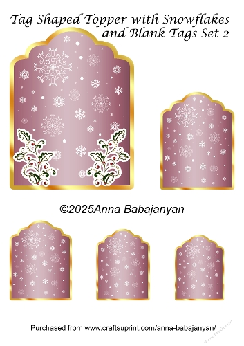 Tag Shaped Topper with Snowflakes and Blank Tags Set 2
