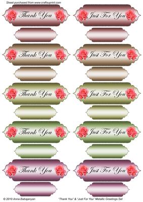 Thank You & Just for You Metallic Greetings Set