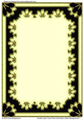 Double Layer Floral Plain Card Base (black Background) 1