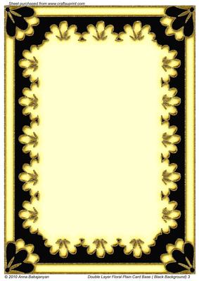 Double Layer Floral Plain Card Base (black Background) 3