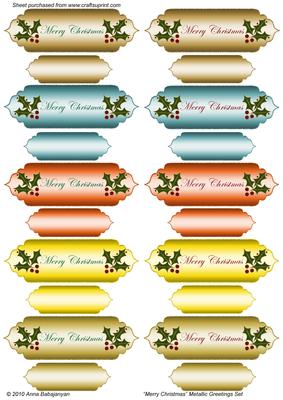 Merry Christmas Metallic Greetings Set