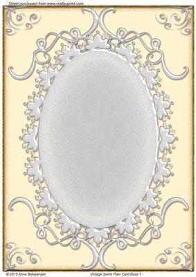 Vintage Swirls Plain Card Base 1