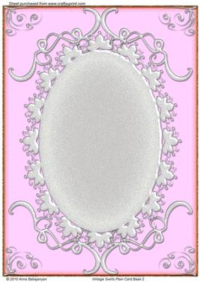 Vintage Swirls Plain Card Base 2
