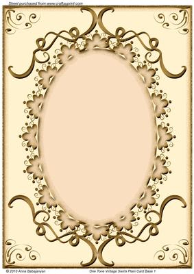 One Tone Vintage Swirls Plain Card Base 1
