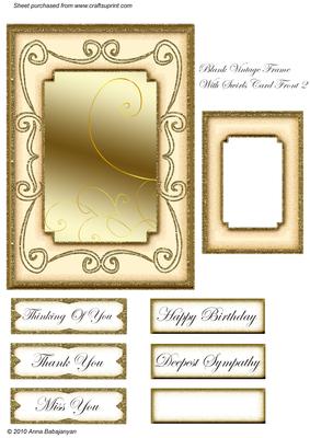 Blank Vintage Frame with Swirls Card Front 2