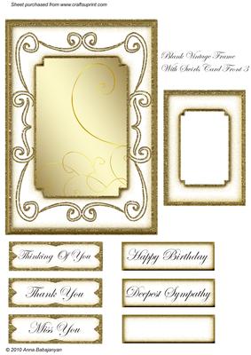 Blank Vintage Frame with Swirls Card Front 3