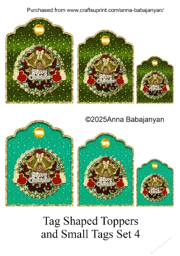 Tag Shaped Toppers and Small Tags Set 4