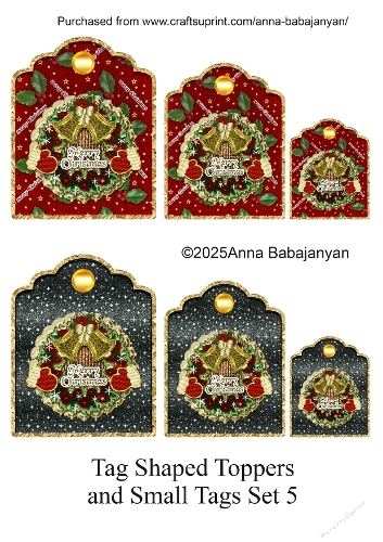Tag Shaped Toppers and Small Tags Set 5