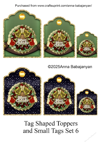 Tag Shaped Toppers and Small Tags Set 6