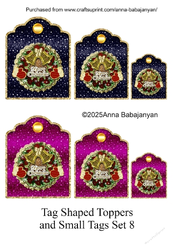 Tag Shaped Toppers and Small Tags Set 8